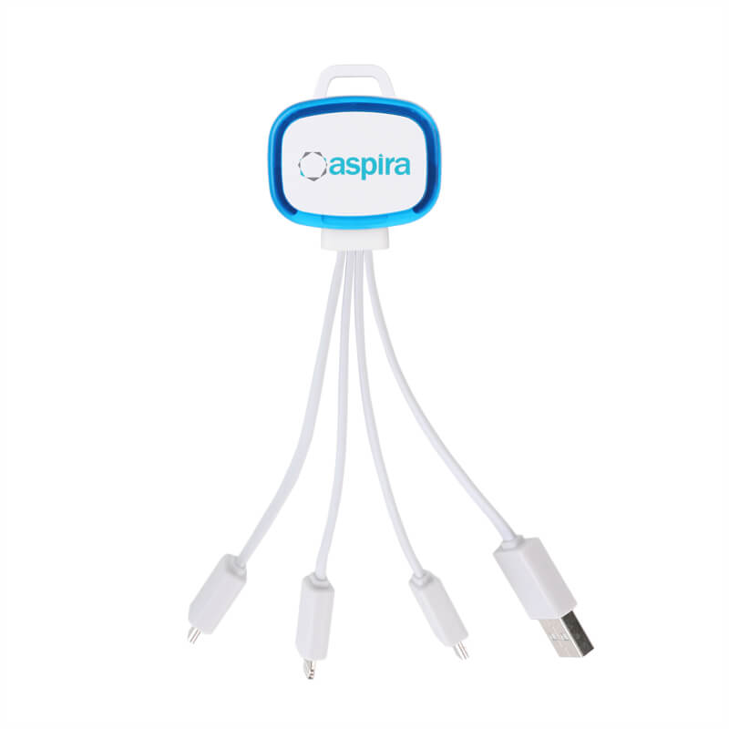 LED Charging Cable with Multiple Connectors